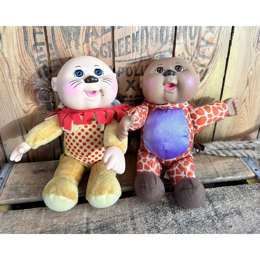 Cabbage Patch 11" Cuties Dolls Stuffed Exotic Friends (Lion & Giraffe)